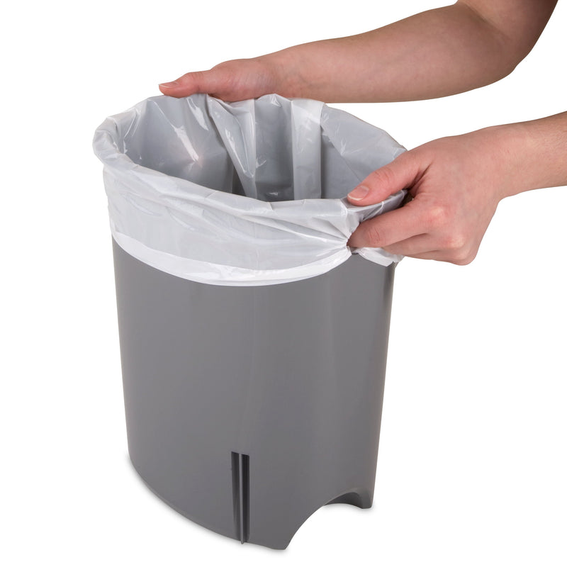 Sterilite 2.6 gal Plastic Ultra™ Step On Bathroom Trash Can, White SN Distributors Sterilite 
