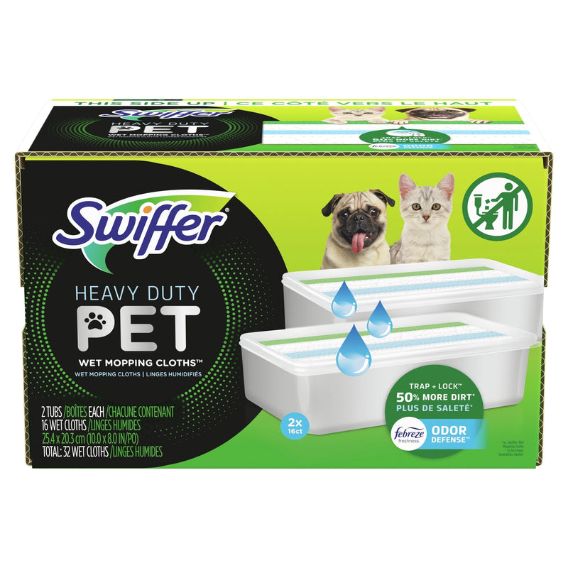 Swiffer Sweeper Pet Heavy Duty Multi-Surface Wet Cloth Refills, Fresh Scent, 16 Ct, 2 Pk - Sherry Wholesale - Distributors and wholesale in United States