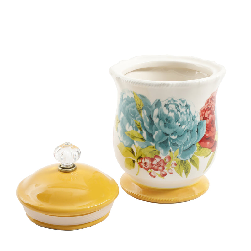 The Pioneer Woman Blossom Jubilee Canister with Acrylic Knob, 8.75" SN Distributors The Pioneer Woman 