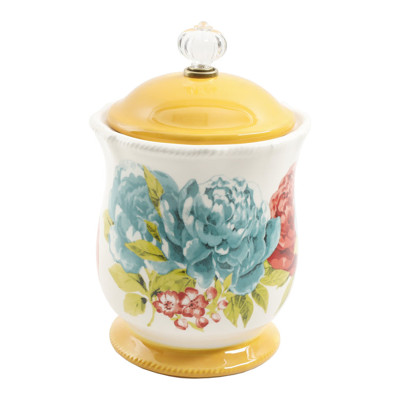 The Pioneer Woman Blossom Jubilee Canister with Acrylic Knob, 8.75" SN Distributors The Pioneer Woman 