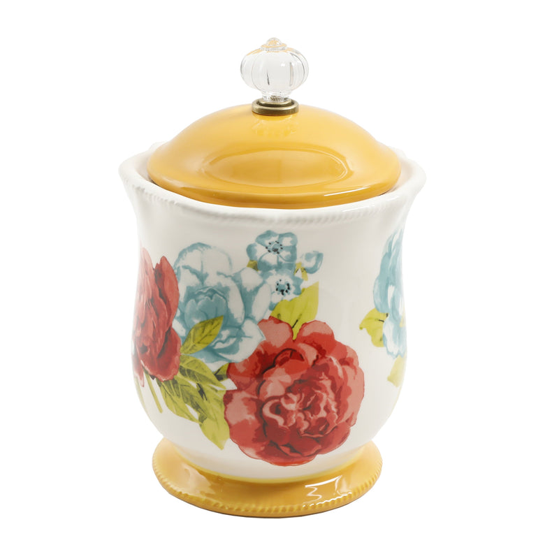 The Pioneer Woman Blossom Jubilee Canister with Acrylic Knob, 8.75" SN Distributors The Pioneer Woman 