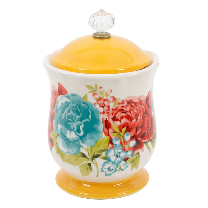 The Pioneer Woman Blossom Jubilee Canister with Acrylic Knob, 8.75" SN Distributors The Pioneer Woman 