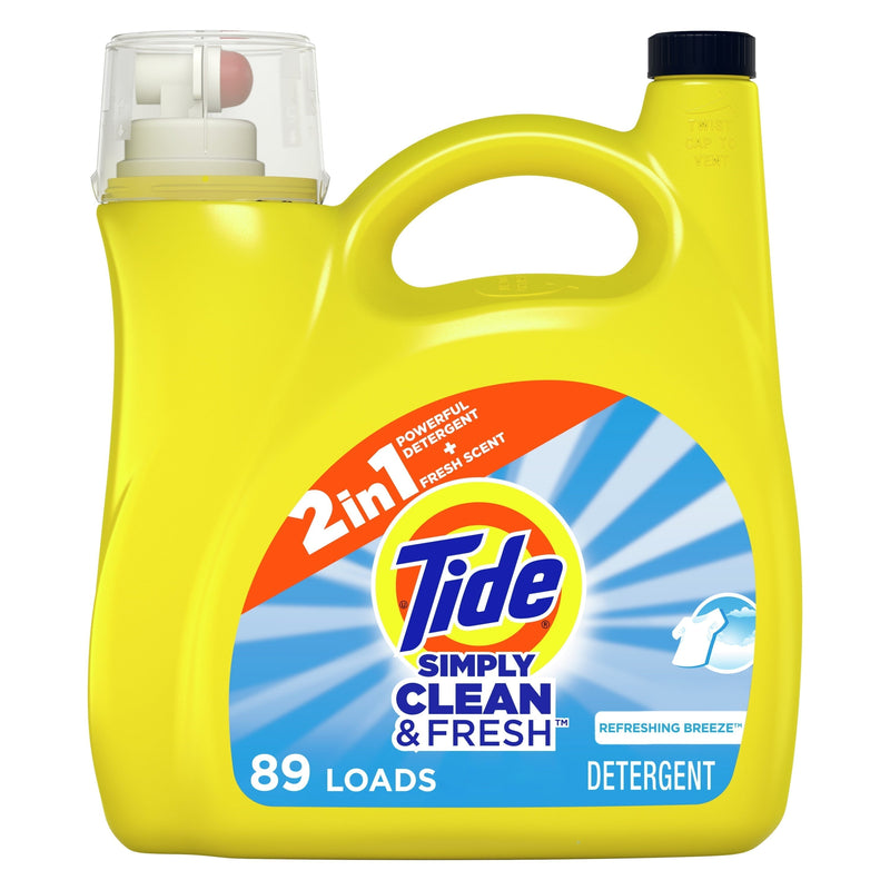 Tide Simply Refreshing Breeze, 89 Loads Liquid Laundry Detergent, 128 fl oz - Sherry Wholesale - Distributors and wholesale in United States