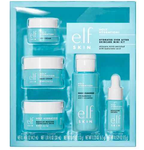 e.l.f. SKIN Hydrated Ever After Skincare Mini Kit, Cleanser, Makeup Remover, Moisturiser & Eye Cream For Hydrating Skin, TSA-friendly Sizes - Sherry Wholesale - Distributors and wholesale in United States