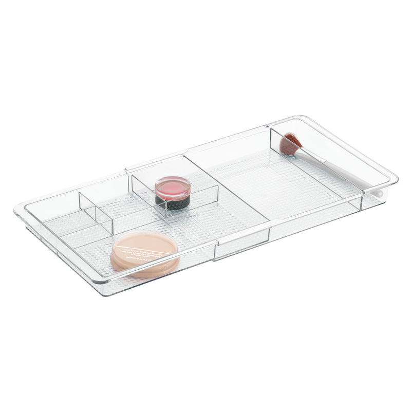 iDesign Clarity Expandable Divided Drawer and Shelf Organizer Tray, 7.8" x 11.5" x 1.25", Clear - My Store - Best Wholesale and distributor in United States