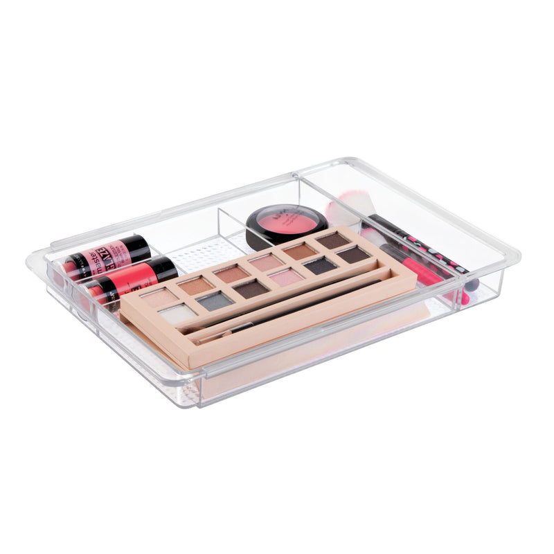 iDesign Clarity Expandable Divided Drawer and Shelf Organizer Tray, 7.8" x 11.5" x 1.25", Clear - My Store - Best Wholesale and distributor in United States