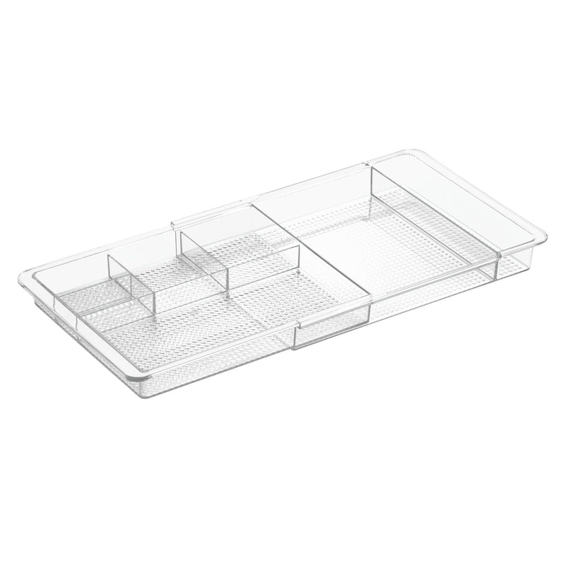 iDesign Clarity Expandable Divided Drawer and Shelf Organizer Tray, 7.8" x 11.5" x 1.25", Clear - My Store - Best Wholesale and distributor in United States