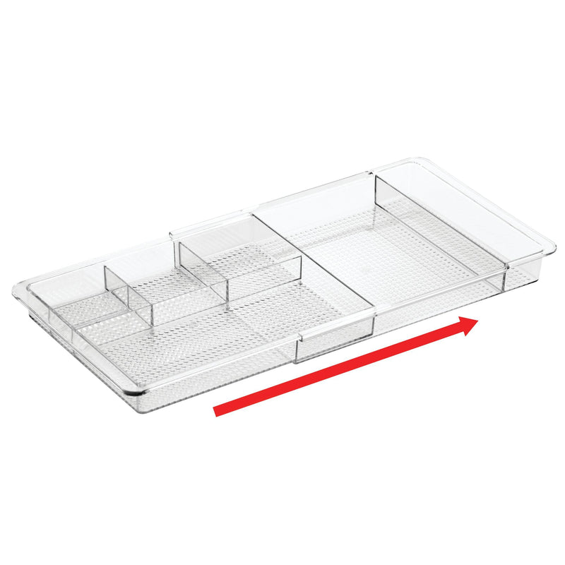 iDesign Clarity Expandable Divided Drawer and Shelf Organizer Tray, 7.8" x 11.5" x 1.25", Clear - My Store - Best Wholesale and distributor in United States