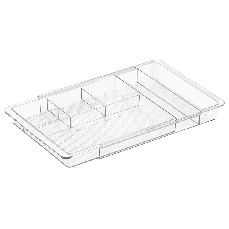 iDesign Clarity Expandable Divided Drawer and Shelf Organizer Tray, 7.8" x 11.5" x 1.25", Clear - My Store - Best Wholesale and distributor in United States