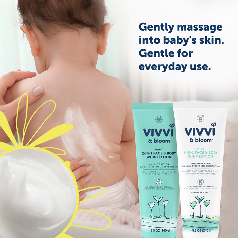 Vivvi & Bloom 2-in-1 Baby Face & Body Whip Lotion, Fragrance-Free, 8.5 oz - Sherry Wholesale - Distributors and wholesale in United States