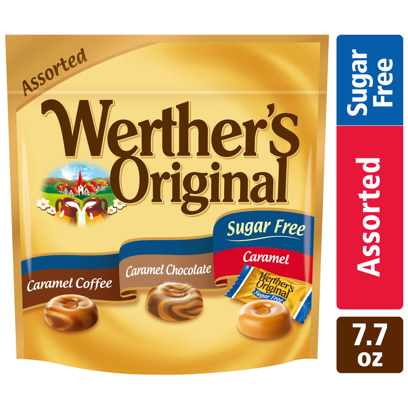 Werthers Original Hard Sugar Free Assorted Flavors, Caramel Coffee, Caramel Chocalate, Caramel Candy 7.7 Oz - 2 Packs - Sherry Wholesale - Distributors and wholesale in United States