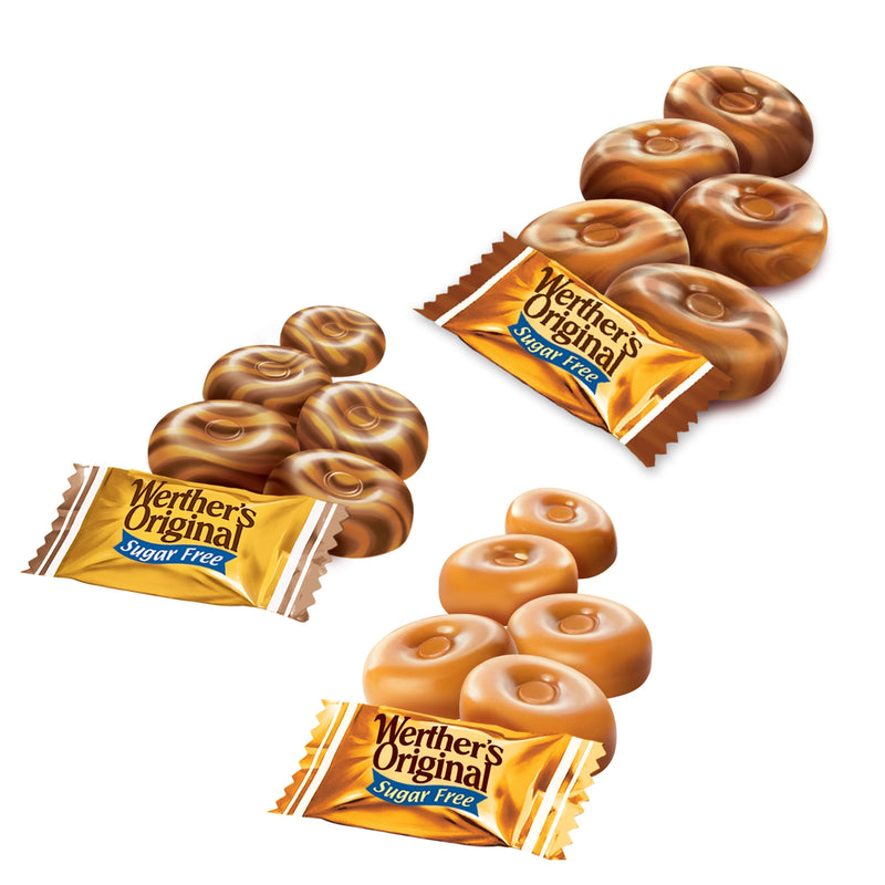 Werthers Original Hard Sugar Free Assorted Flavors, Caramel Coffee, Caramel Chocalate, Caramel Candy 7.7 Oz - 2 Packs - Sherry Wholesale - Distributors and wholesale in United States